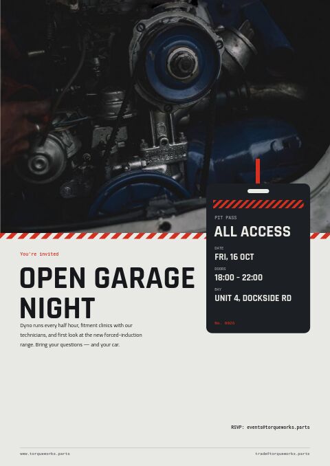 Automotive & Parts — Event / Launch page