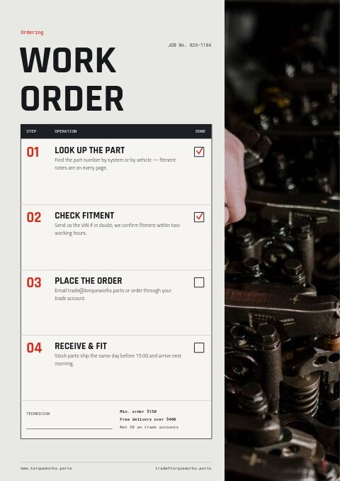 Automotive & Parts — How to Order page
