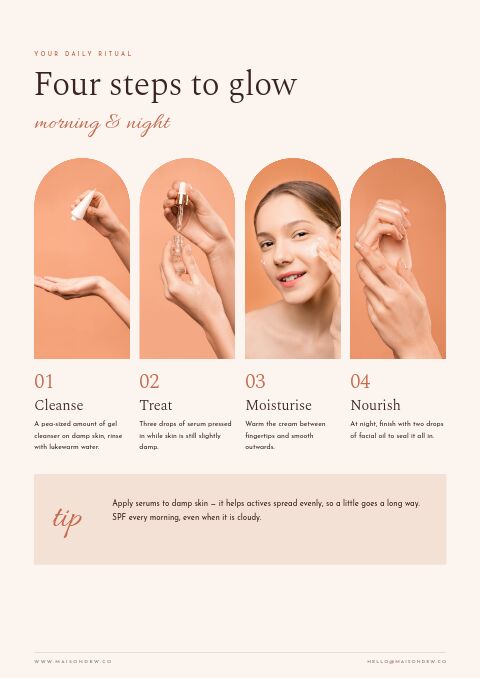 Beauty & Cosmetics — Care Instructions page
