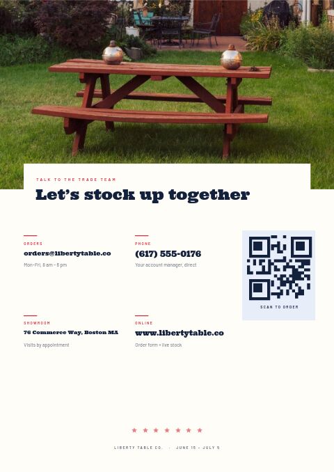 4th of July Sale — Contact / Info page