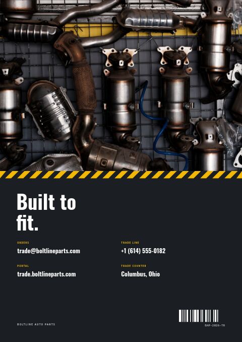 Automotive Parts Catalog — Back Cover page