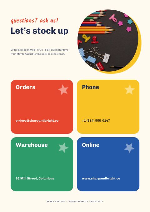 Back to School — Contact / Info page