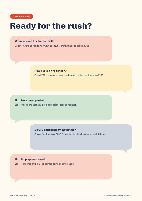 Back to School — FAQ page