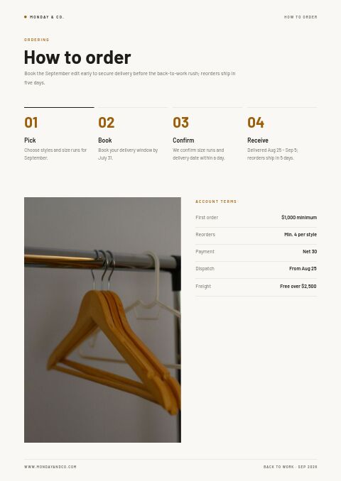 Back to Work — How to Order page