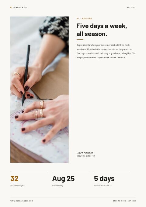 Back to Work — Welcome / About page