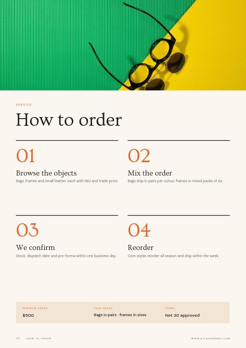 Bags & Accessories Catalog — How to Order page