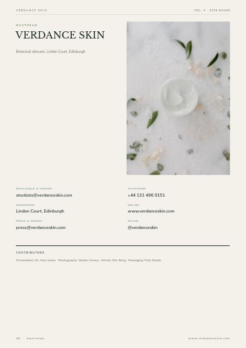 Beauty Catalog — Contact / Info page