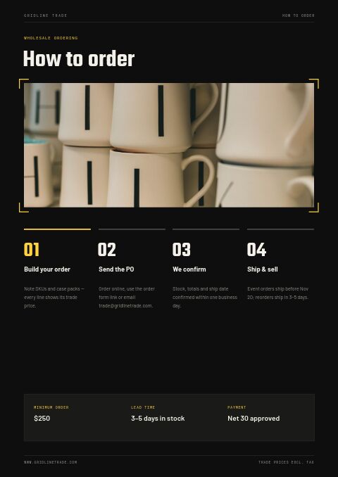Black Week — How to Order page