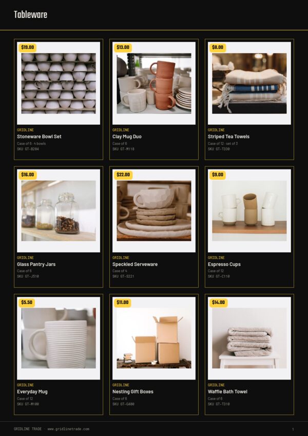 Black Week — product page, 3 × 3 grid