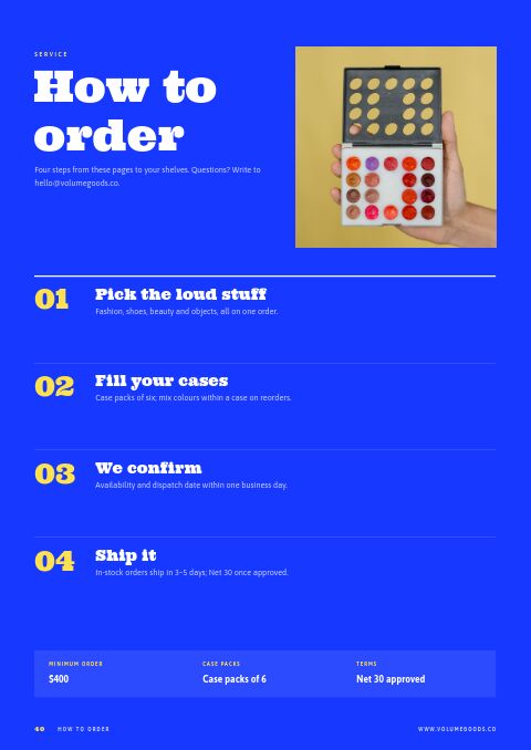 Bold Catalog — How to Order page
