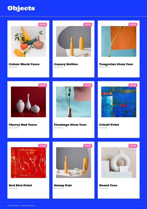 Bold Catalog — product page, 3 × 3 grid