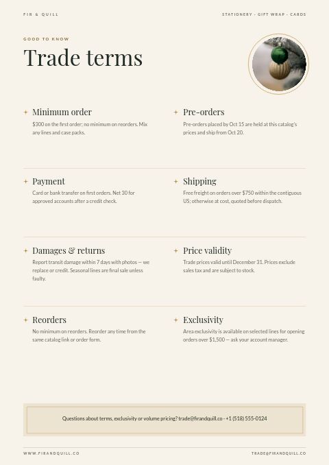 Christmas — Notes / Terms page