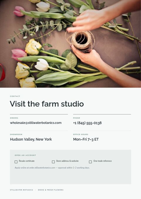 Clean Catalog — Contact / Info page