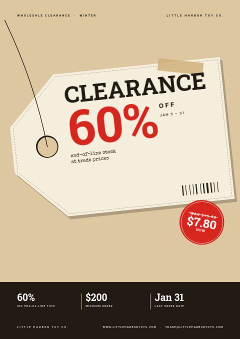 Clearance Sale catalog template cover