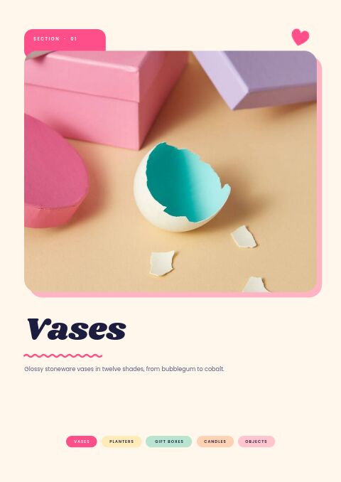 Colorful Catalog — Collection Divider page