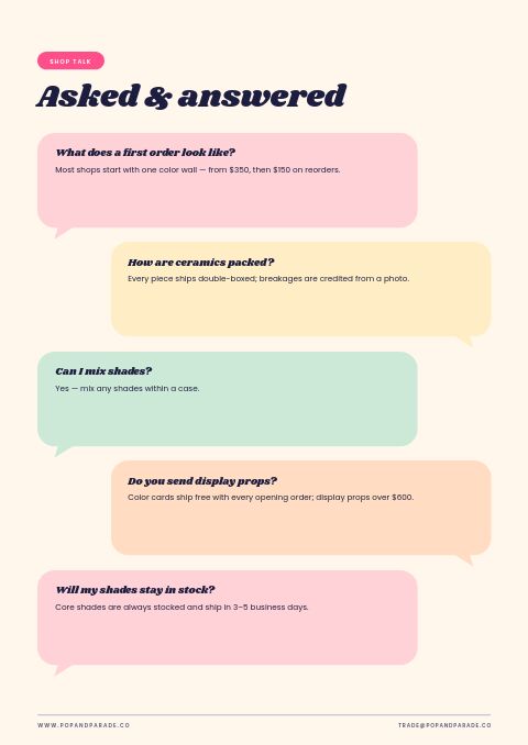Colorful Catalog — FAQ page