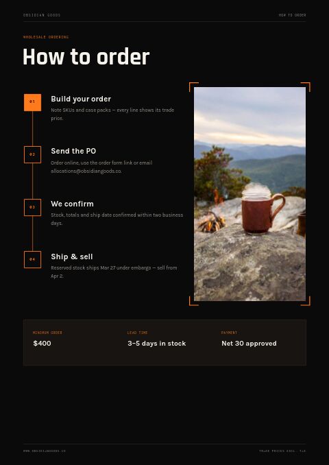 Coming Soon — How to Order page