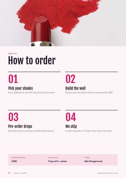 Cosmetics Catalog — How to Order page