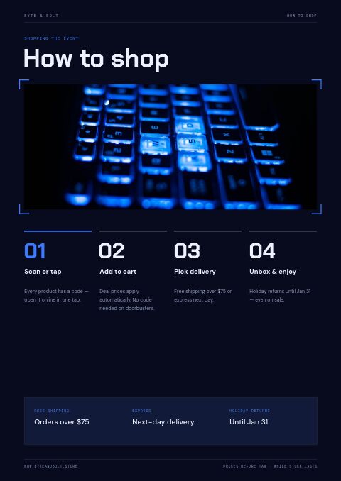 Cyber Monday — How to Order page