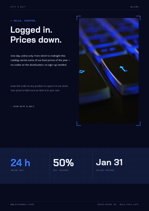 Cyber Monday — Welcome / About page