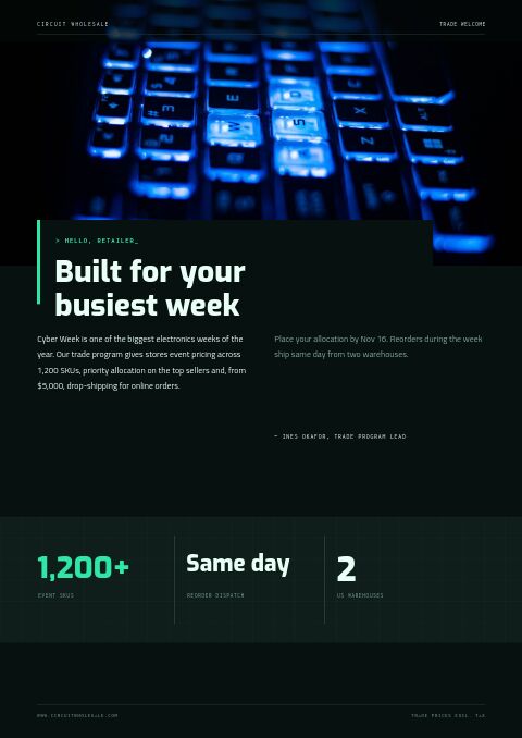 Cyber Week — Welcome / About page