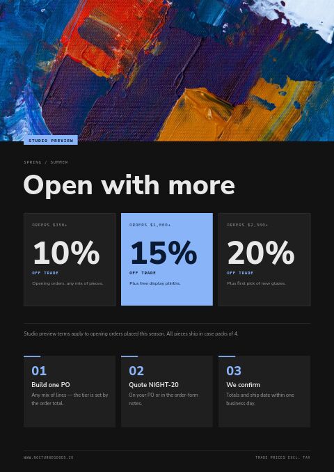 Dark Mode Catalog — Promo / Sale page