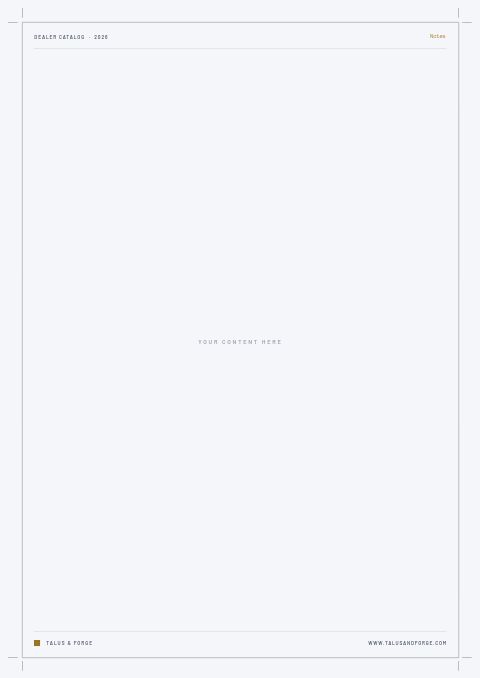 Dealer Catalog — Framed Blank page