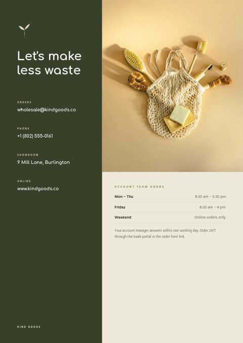 Eco Collection — Contact / Info page