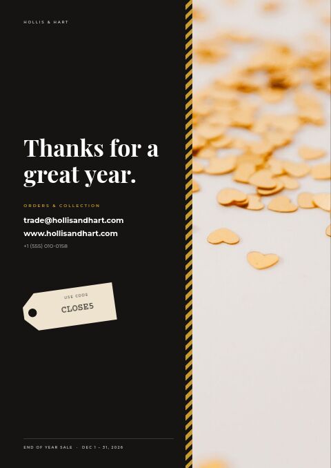 End of Year Sale — Back Cover page