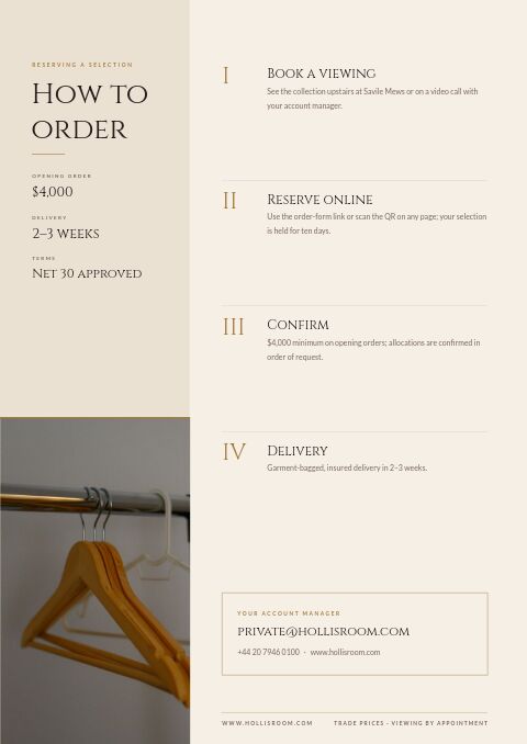 Exclusive Collection — How to Order page