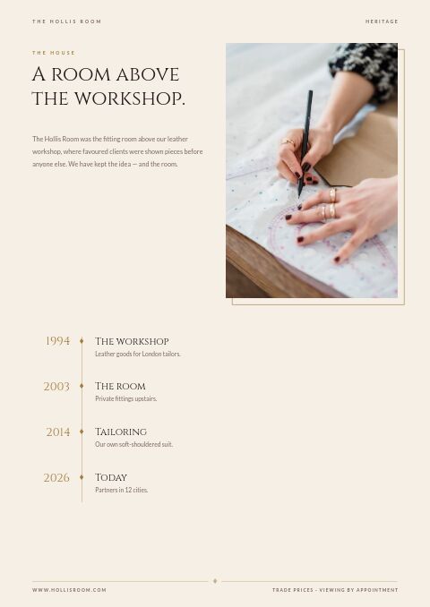 Exclusive Collection — Brand Story page