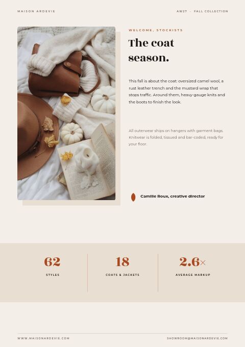 Fall Collection — Welcome / About page