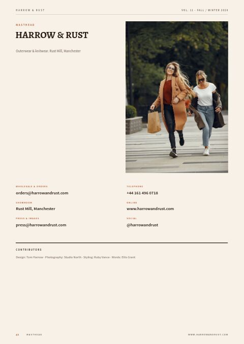 Fall Fashion — Contact / Info page