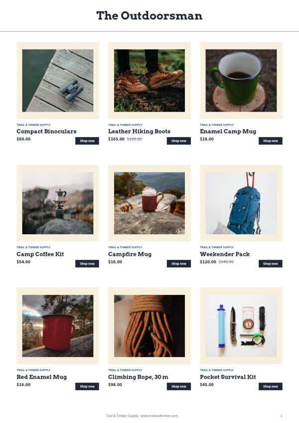 Father’s Day Gift Guide — product page, 3 × 3 grid