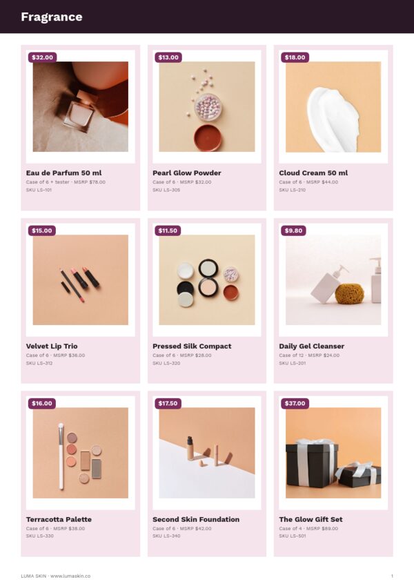 Featured Products — product page, 3 × 3 grid