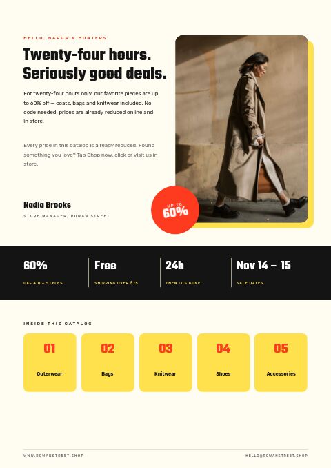 Flash Sale — Welcome / About page
