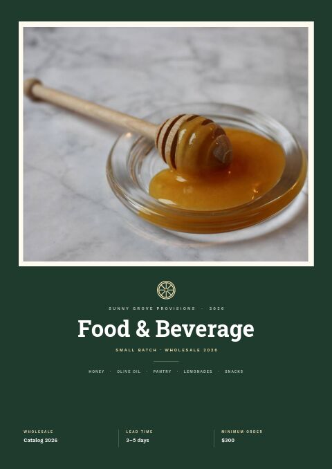 Food & Beverage Catalog — Cover · band page