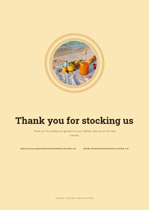 Food & Beverage Catalog — Back Cover page