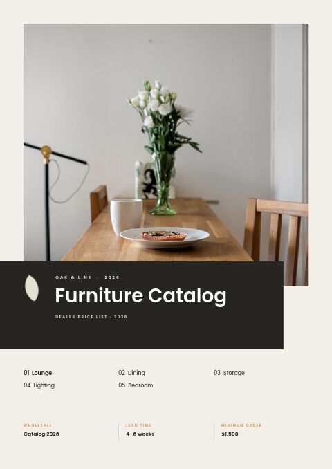 Furniture Catalog — Cover · band page