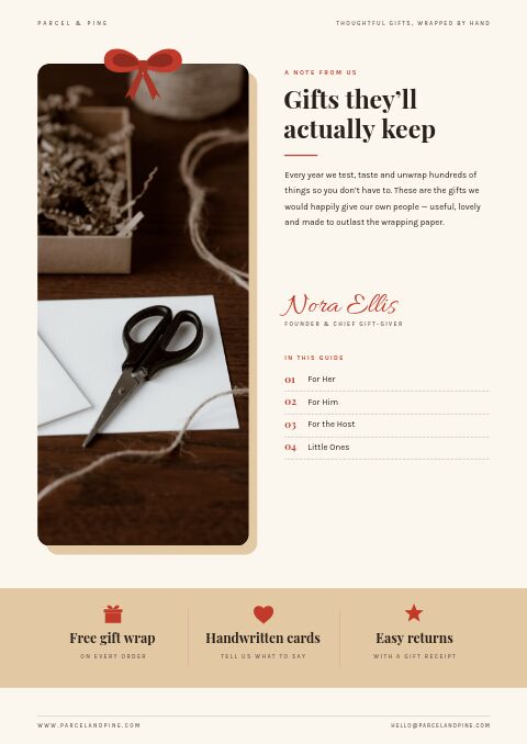 Gift Guide — Welcome / About page