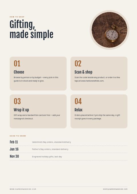 Gifts for Him — How to Order page