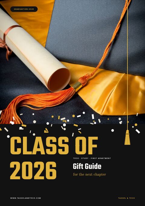Graduation Gift Guide cover with a diploma, cap and gold tassel above confetti and CLASS OF 2026 in gold capitals