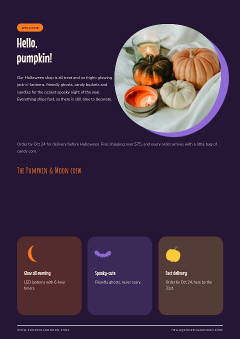 Halloween — Welcome / About page
