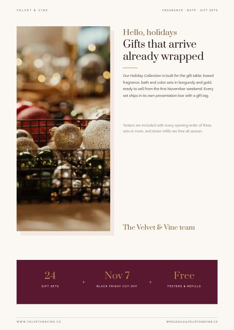 Holiday Collection — Welcome / About page