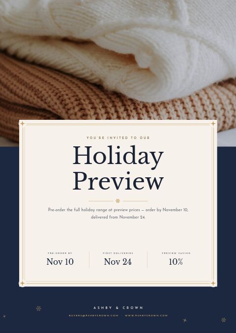 Holiday Preview catalog template cover