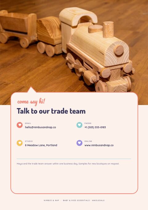 Kids & Baby Catalog — Contact / Info page