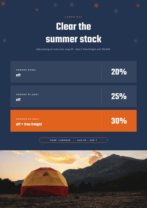 Labor Day Sale — Promo / Sale page
