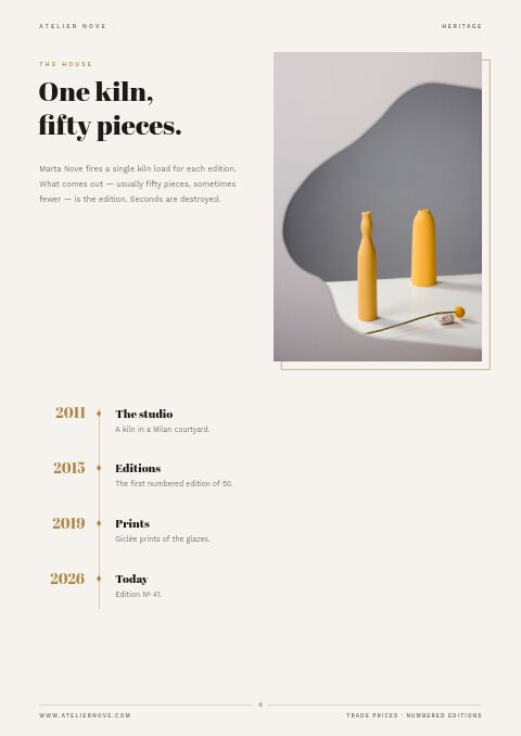 Limited Edition — Brand Story page