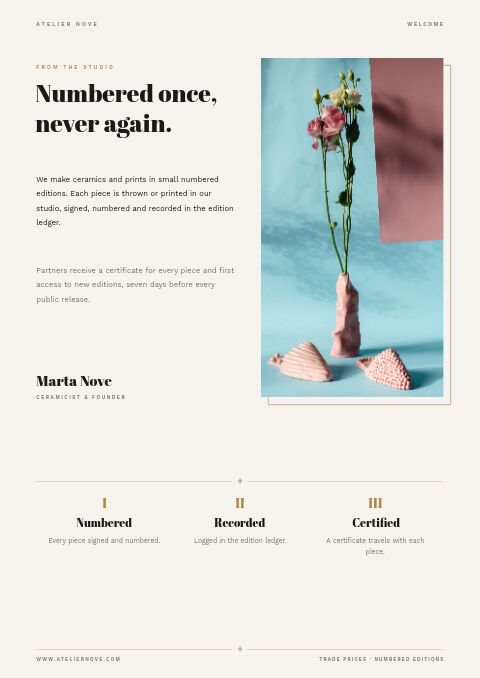 Limited Edition — Welcome / About page