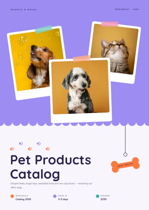 Pet Products Catalog catalog template cover
